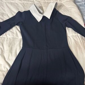 Navy Dress with White Collar - youth